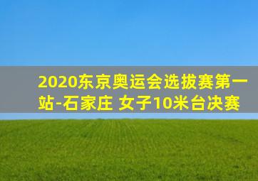 2020东京奥运会选拔赛第一站-石家庄 女子10米台决赛